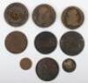 A selection of 18th and 19th century Portuguese coins, including 1820 and 1822 40 Reis, 1763 10 Reis, 1849 20 Reis - 2