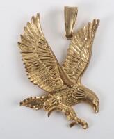 A 20th century 9ct gold eagle pendant