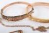 Group of 9ct gold items including two 9ct bangles - 5