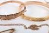 Group of 9ct gold items including two 9ct bangles - 6