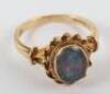 A 9ct gold black opal ring - 2