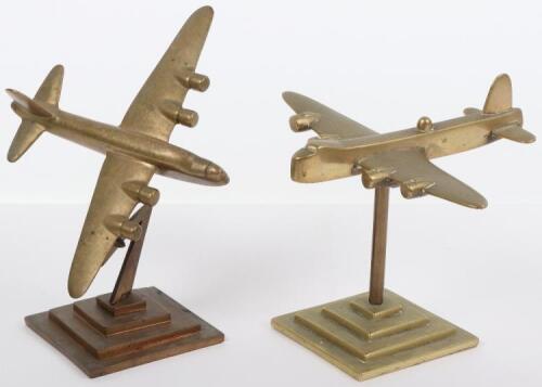 Two Brass Desk Models of WW2 Aircraft