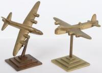 Two Brass Desk Models of WW2 Aircraft