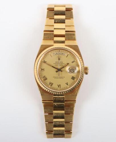 An 18ct Rolex Oyster Day Date Quartz, Ref:19018