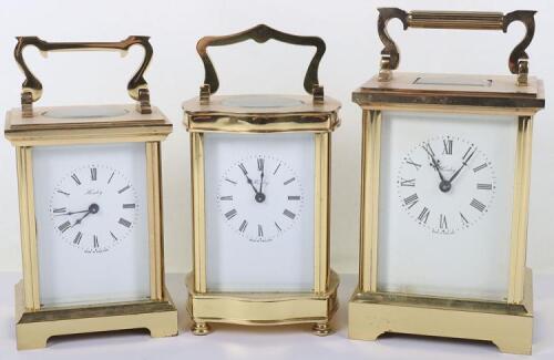 Three Henley brass carriage clock's