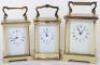 Three Henley brass carriage clock's