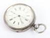 Silver centre seconds chronograph lever pocket watch - 3