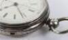 Silver centre seconds chronograph lever pocket watch - 5