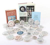 A collection of twenty eight Victorian and later pot lids