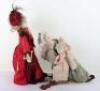 Two character dolls by Rosemary Bradshaw of a Victorian lady in rocking chair with twin babies and a Victorian lady with parasol and stole - 2