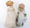 Two character dolls by Rosemary Bradshaw of an Edwardian lady in straw hat, with a Victorian child doll with ÔTeddy BearÕ book in basket - 5