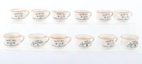 12x Fieldings WWII Novelty miniature chamber pots