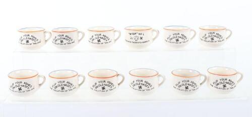 12x Fieldings WWII Novelty miniature chamber pots