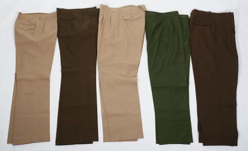 Five pairs of military trousers