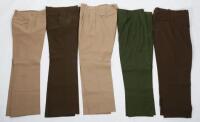 Five pairs of military trousers