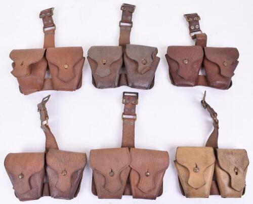 6x WW2 British Home Guard Leather Ammunition Pouches