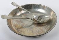 A WWI French dish, fork and spoon set