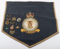 An RAF Squadron cloth banner, gilt braid