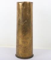 A trench art shell case, engraved with ÔThe War 1914Õ