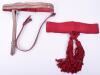 Victorian Officers Waist Belt, Sword Hangers and Crimson Waist Sash - 3