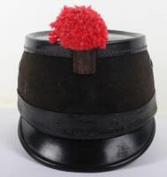 Swiss Shako: Black felt covered shako with leather top and peak