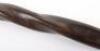 Curved Walking Stick: Heavy curved wooden walking stick with African male head top - 5