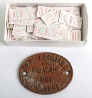 A selection of vintage railway tickets,