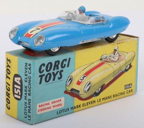 Corgi Toys 151A Lotus Mark Eleven Le Mans Racing Car scarce shaped spun wheels