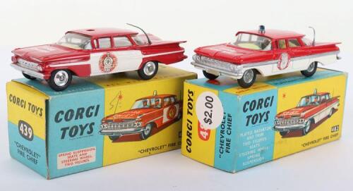 Two Boxed Corgi Toys Fire Chief Cars