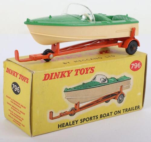 Dinky Toys 796 Healey Sports boat on trailer