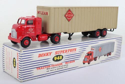Dinky Supertoys 948 Tractor-Trailer Mclean, with windows, opening rear doors on detachable trailer