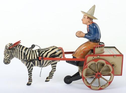 Lehmann (Germany) Tinplate NA-NU Zebra Cart