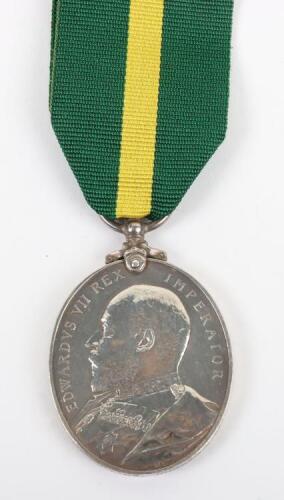 Edward VII Territorial Force Efficiency Medal to the Durham Royal Garrison Artillery