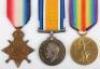 Great War 1914-15 Star Medal Trio to a Private in the Durham Light Infantry Who Was Killed in Action in May 1917