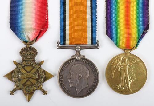 Great War 1914-15 Star Medal Trio to One of the Original Members of the 18th (1st County) Battalion Durham Light Infantry Who Died of Wounds Just Over Six Weeks After Arriving in France