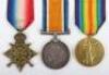 Great War 1914-15 Star Medal Trio to One of the Original Members of the 18th (1st County) Battalion Durham Light Infantry Who Died of Wounds Just Over Six Weeks After Arriving in France