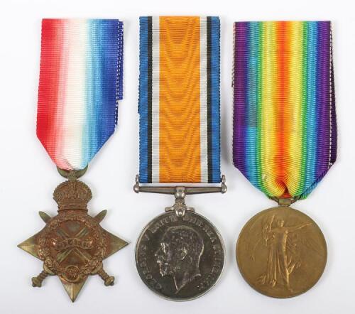 Great War 1914-15 Medal Trio to the Northumberland Fusiliers