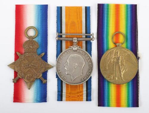 Great War September 1916 Battle of the Somme Casualty 1914-15 Star Medal Trio to the Northumberland Fusiliers