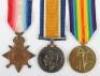 Great War 1914-15 Star Medal Trio to a Lance Corporal in the 7th Battalion Durham Light Infantry Who Died of Wounds in Manor House Hospital, Folkestone in June 1915