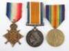 Great War 1914-15 Star Medal Trio to a Soldier in the Northumberland Discharged to Commission