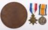 A Great War Pair of Medals with a Memorial Plaque to a Private in the 17th (1st Football) Battalion Middlesex Regiment, Who Died of Wounds Whilst in Southampton Military Hospital - 9