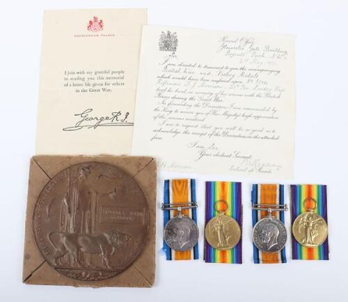 Great War Family Medal Groups to Two Brothers from Fulham Who Both Served in the London Regiment, One of Whom Died of Wounds Serving with the 21st (County of London) Battalion (1st Surrey Rifles) in July 1917