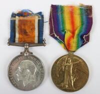 Pair of Great War Medals Awarded to an Original Member of the 32nd (Reserve) Battalion Northumberland Fusiliers