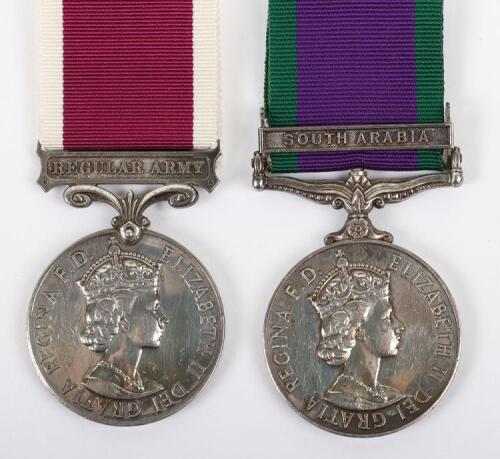 Elizabeth II Campaign and Long Service Good Conduct Medal Pair Royal Sussex Regiment