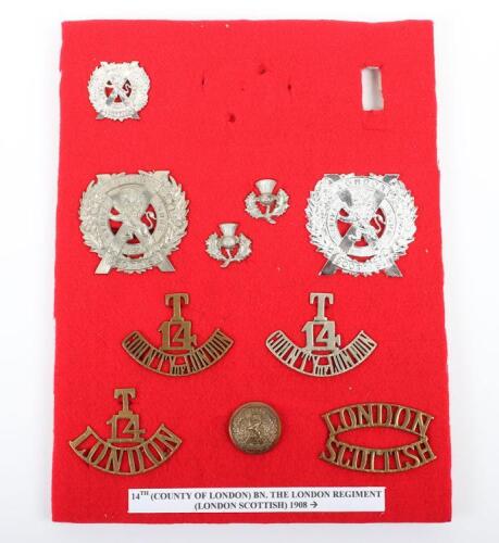 Grouping of 14th (County of London) Battalion ‘The London Scottish’ Regiment Badges