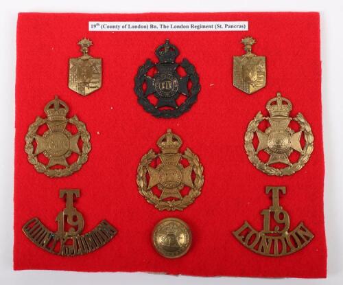 Selection of 19th (County of London) Battalion ‘St Pancras’ Badges