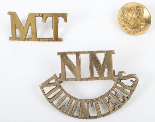 Brass National Motor Volunteers Shoulder Title