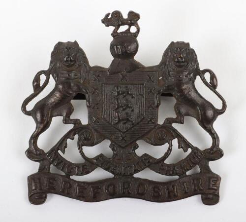 Rare Herefordshire Regiment Officers Cap Badge