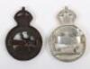 2x Hertfordshire Regiment Officers Cap Badges - 2