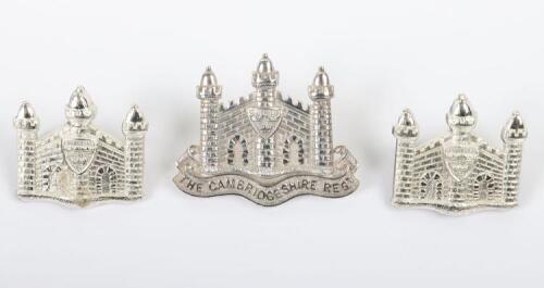 Cambridgeshire Regiment Officers Cap and Collar Badge Set